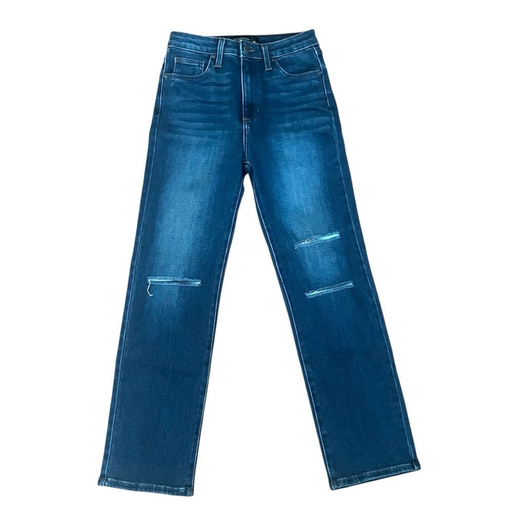 Just Black Denim Hi Rise Dark Wash Straight Leg Jeans